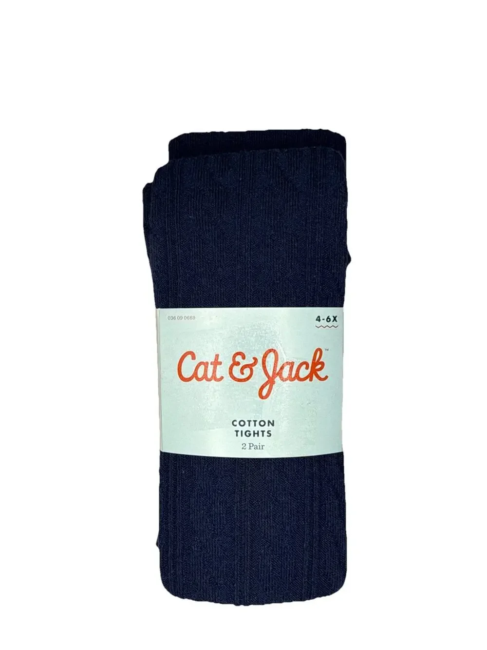 Cat & Jack Girls' Cotton Footed Tights 2 Pack size 4-6X Navy Blue